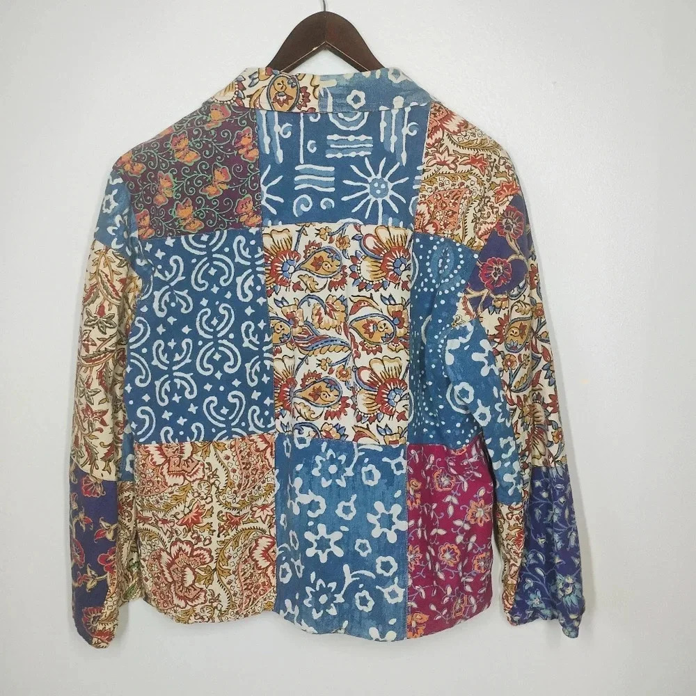 Vintage Silver Stream Patchwork Boxy Relaxed Fit … - image 5